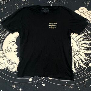 Salty Crew Bruce Premium T-Shirt Men's 2XL Black Cotton Camping Fishing Workwear